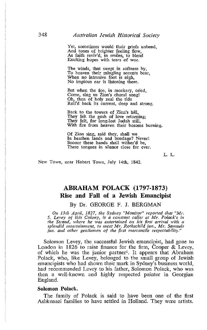 Abraham Polack (1797-1873) Rise and Fall of a Jewish Emancipist