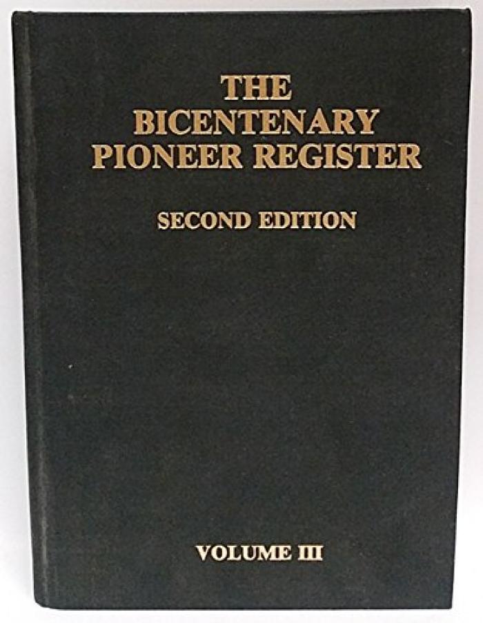 Bicentenary Pioneer Register (2nd ed.) (vol. 3), The