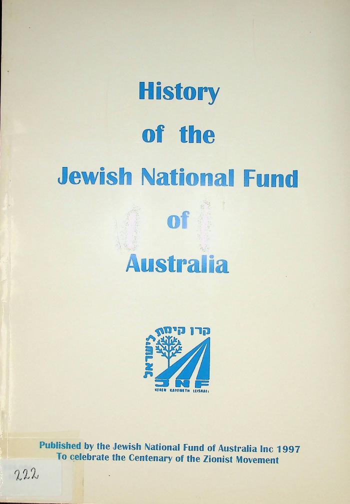 History of the Jewish National Fund of Australia