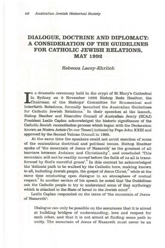 Guidelines for Catholic-Jewish relations, May 1992