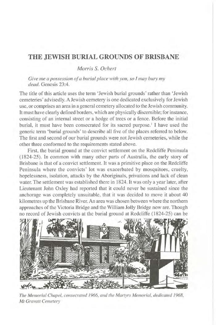 The Jewish burial grounds of Brisbane