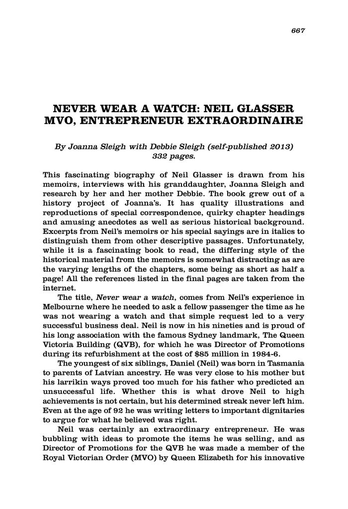 Never Wear a Watch: Neil Glasser MVO, Entrepreneur Extraordinaire